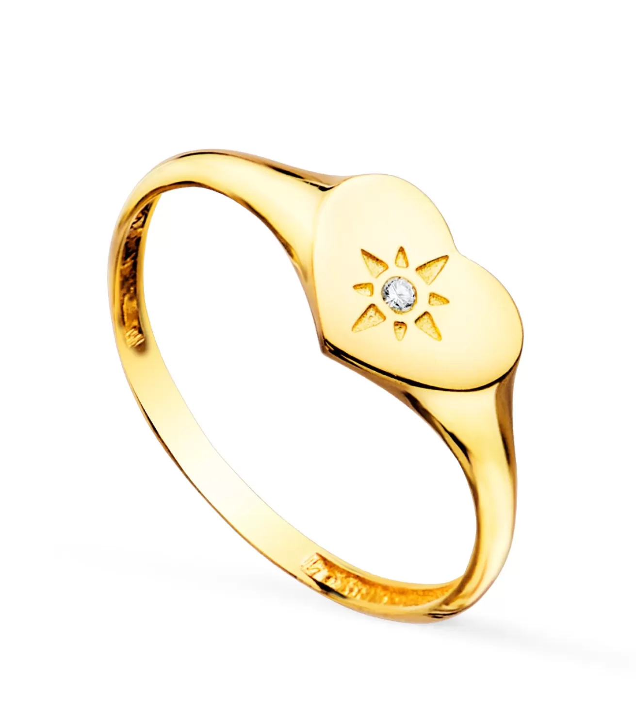 Anillo Sello Mujer Corazon Oro 18K<Alda Joyeros Discount