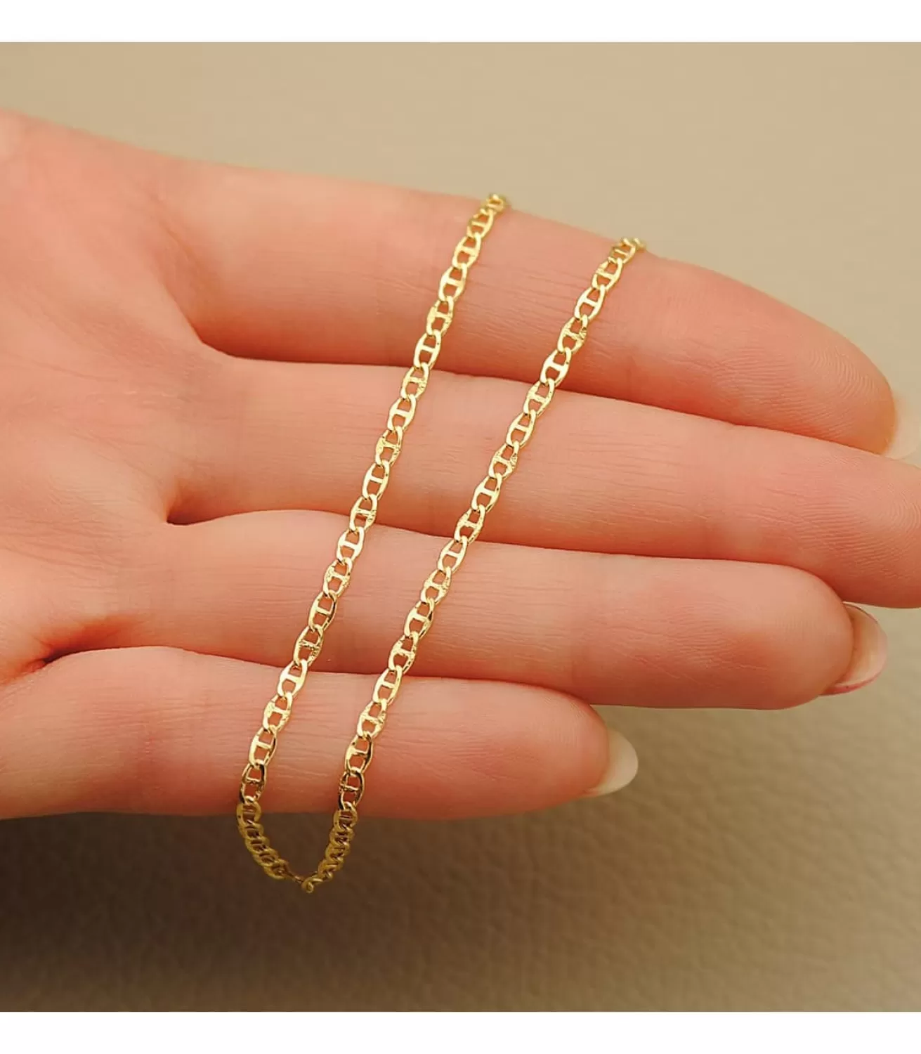 Cadena Ancla Tallada Oro Amarillo 18K 2 Mm 45Cm<Alda Joyeros Hot