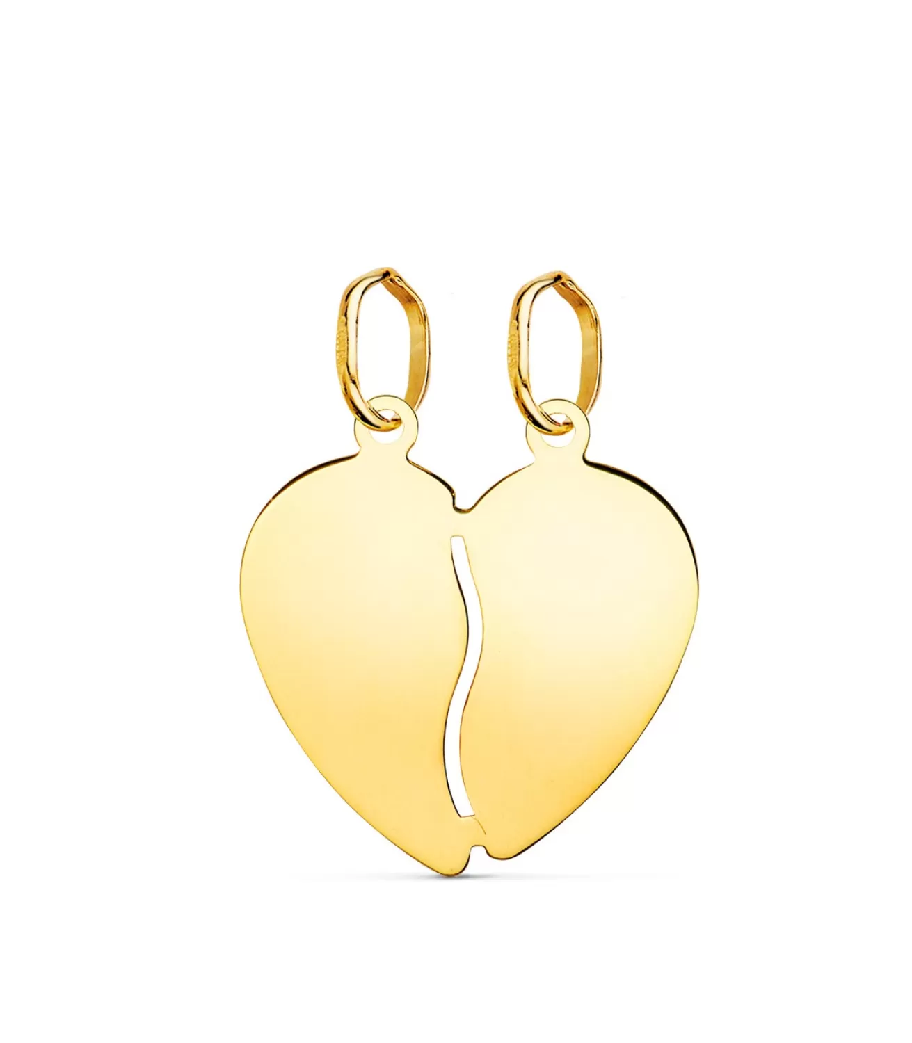 Colgante Corazon Partido Oro Amarillo 18K<Alda Joyeros Best