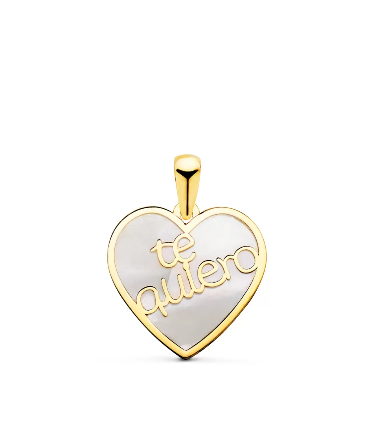 Colgante Corazon Te Quiero Nacar Oro 18K<Alda Joyeros Fashion