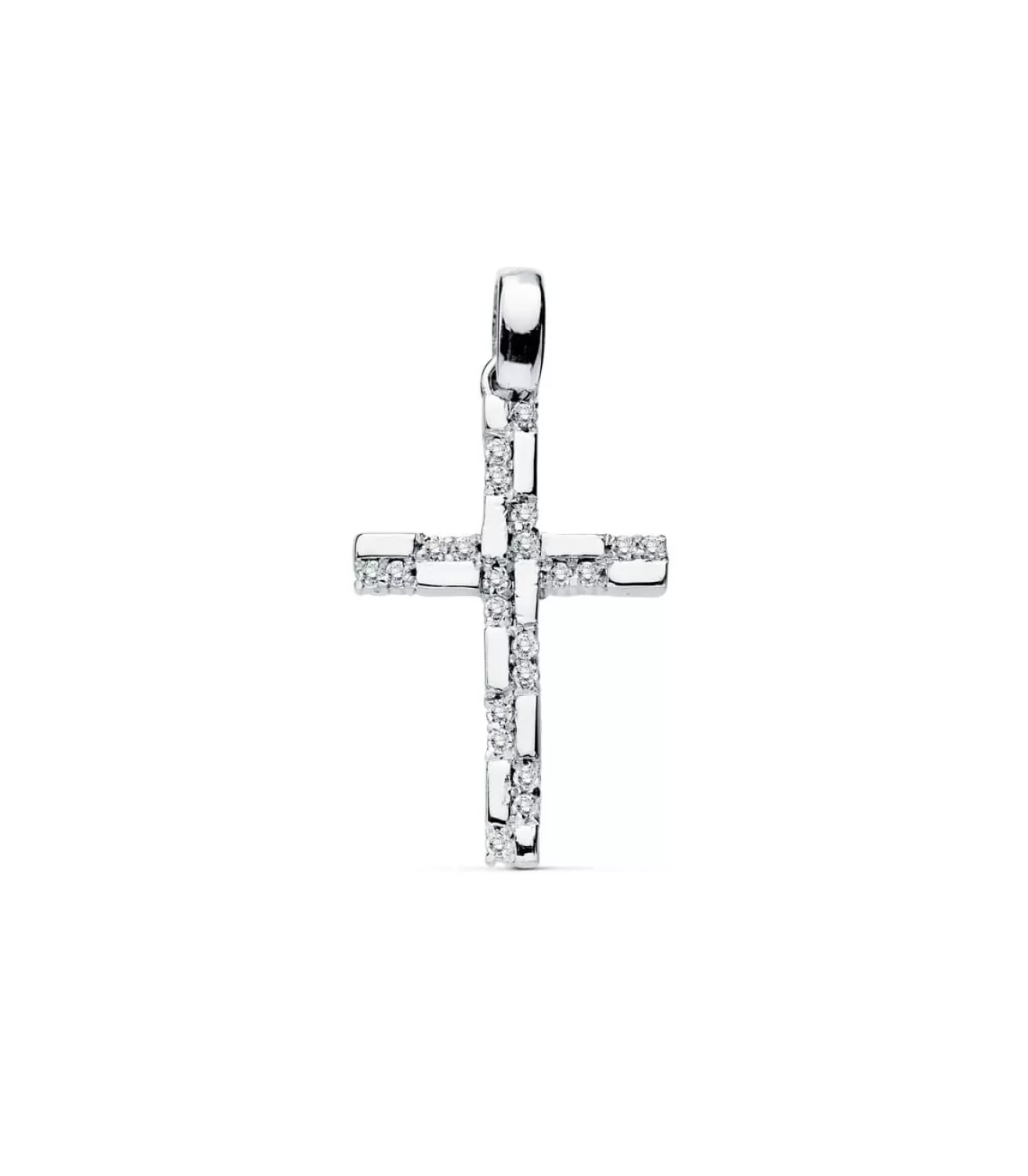 Colgante De Mujer Oro Blanco 18K Cruz Gemas Iii<Alda Joyeros Best
