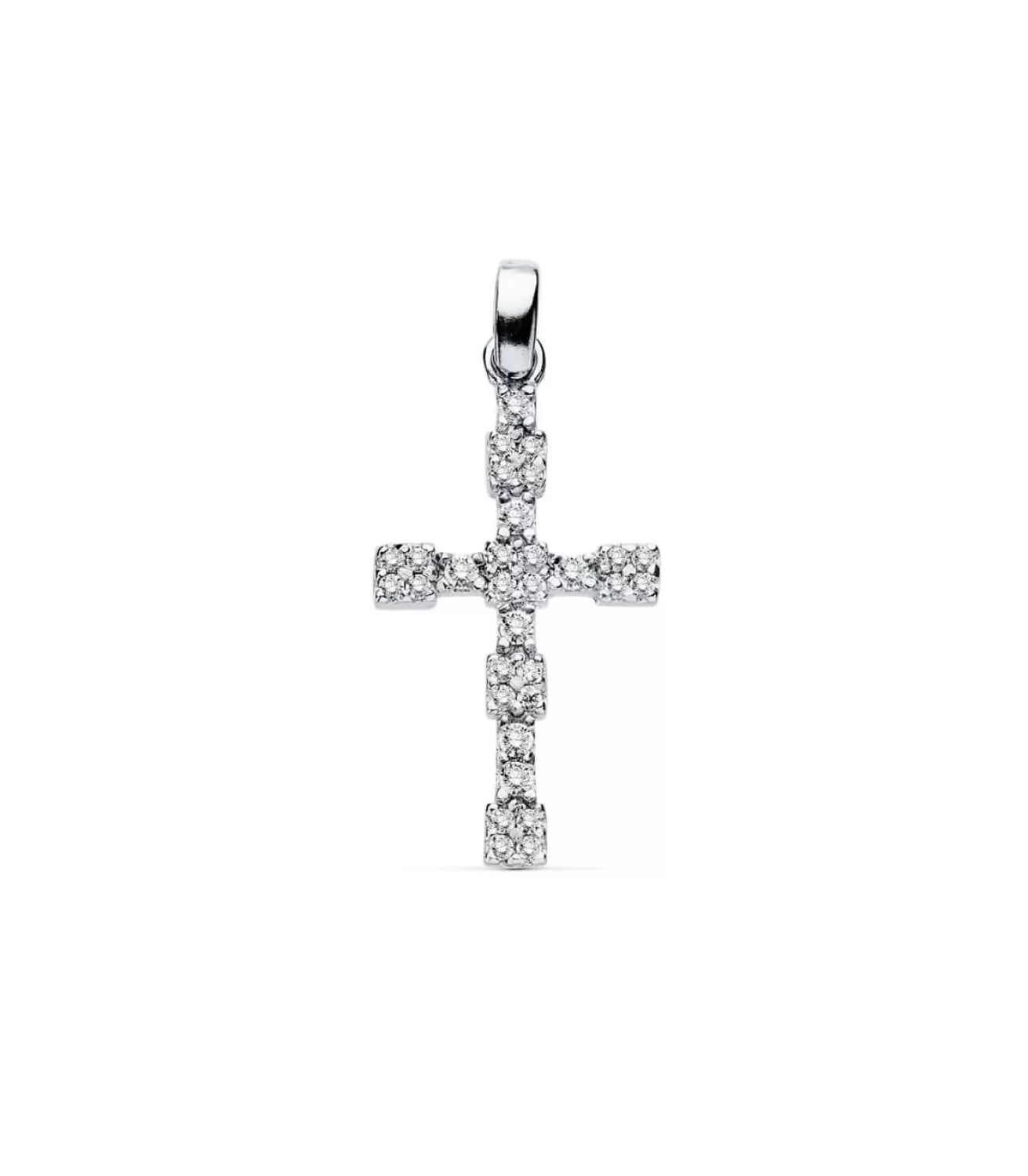 Colgante De Mujer Oro Blanco 18K Cruz Gemas Iv<Alda Joyeros Hot