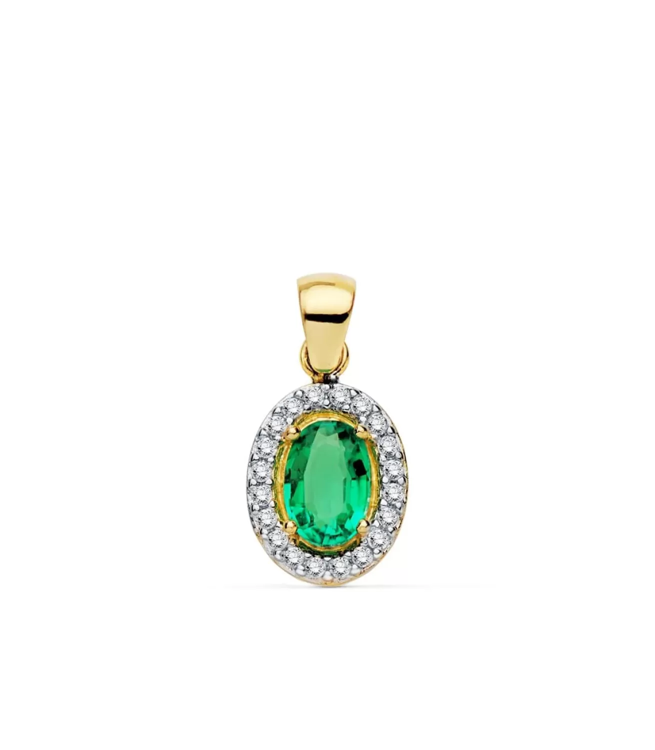 Colgante Esmeralda Johanna Oro Bicolor 18K 10Mm<Alda Joyeros Cheap