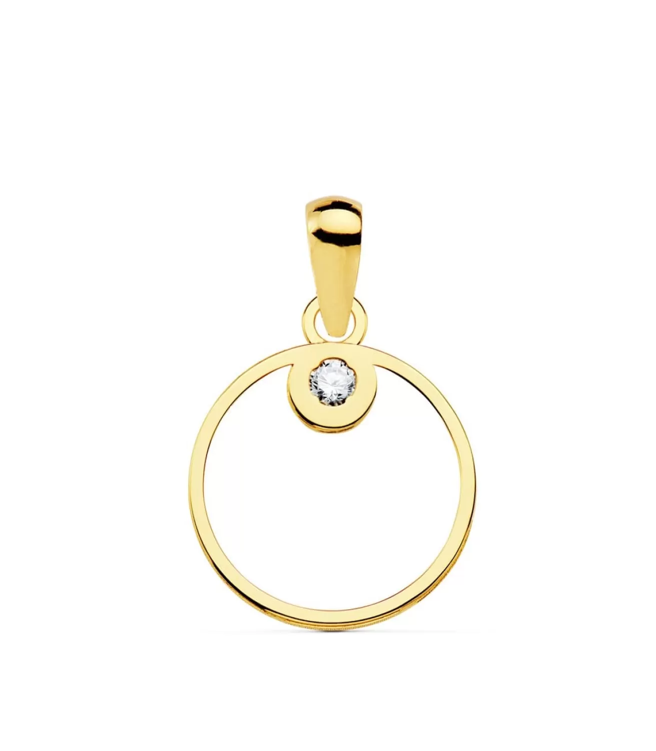 Colgante Space Oro Amarillo 18K Circulo Line 12Mm<Alda Joyeros Outlet