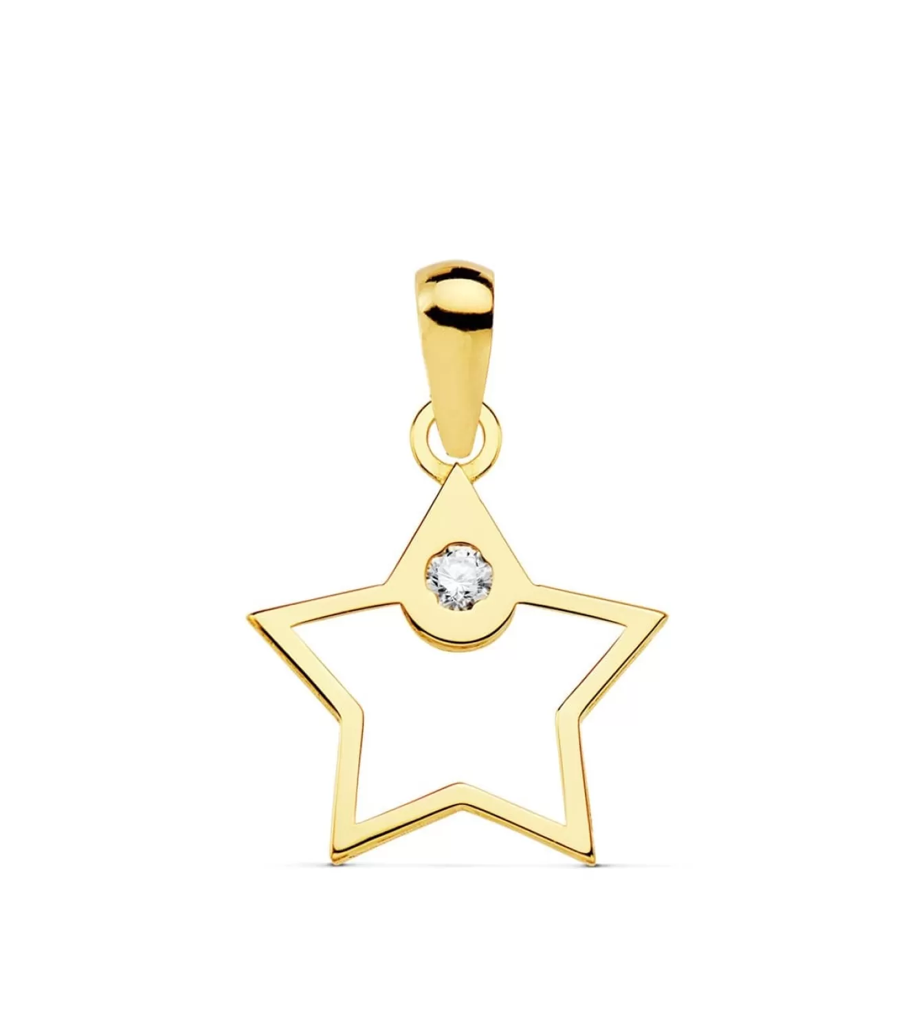Colgante Space Oro Amarillo 18K Estrella Line 12Mm<Alda Joyeros Cheap