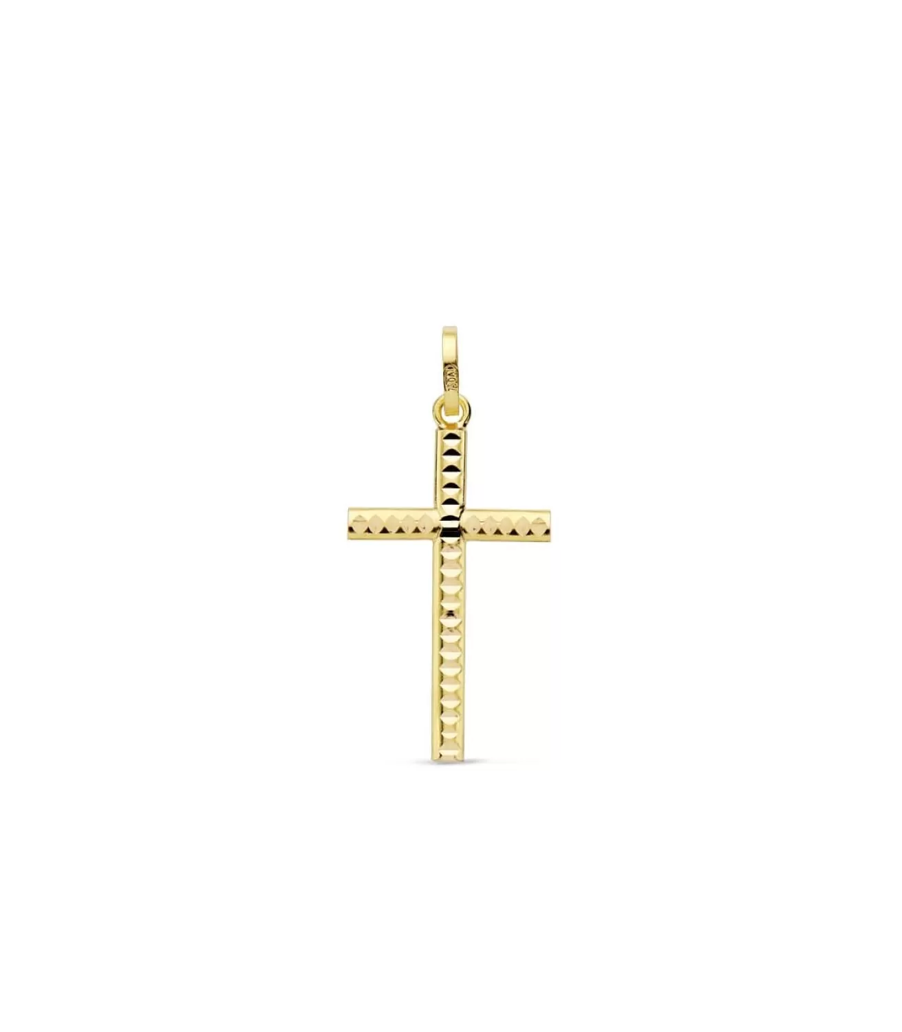 Cruz Plana Talla Oro Amarillo 18 K 22Mm<Alda Joyeros Store