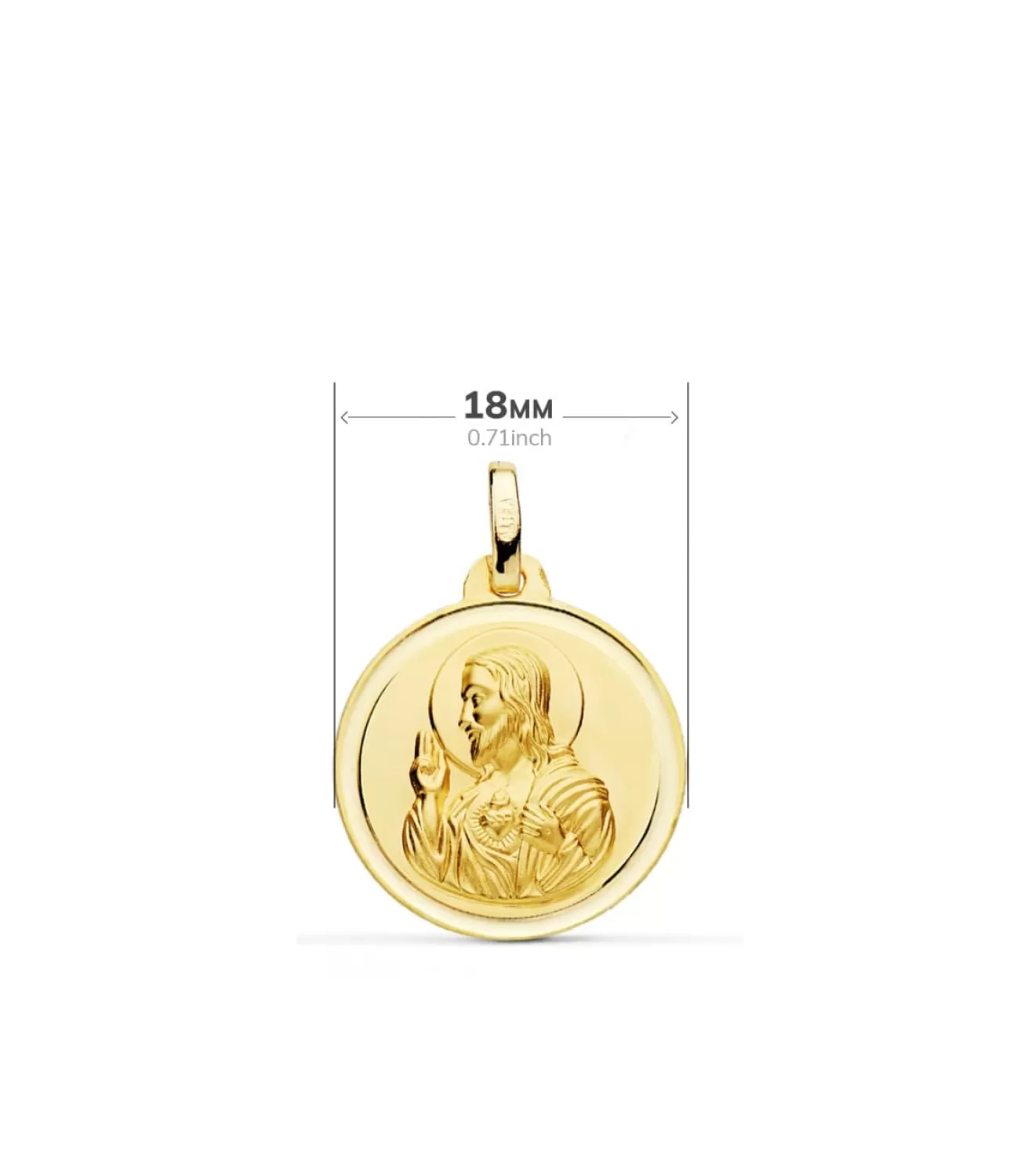 Escapulario Montserrat Y Corazon De Jesus Oro 18K 18Mm Bisel<Alda Joyeros Shop