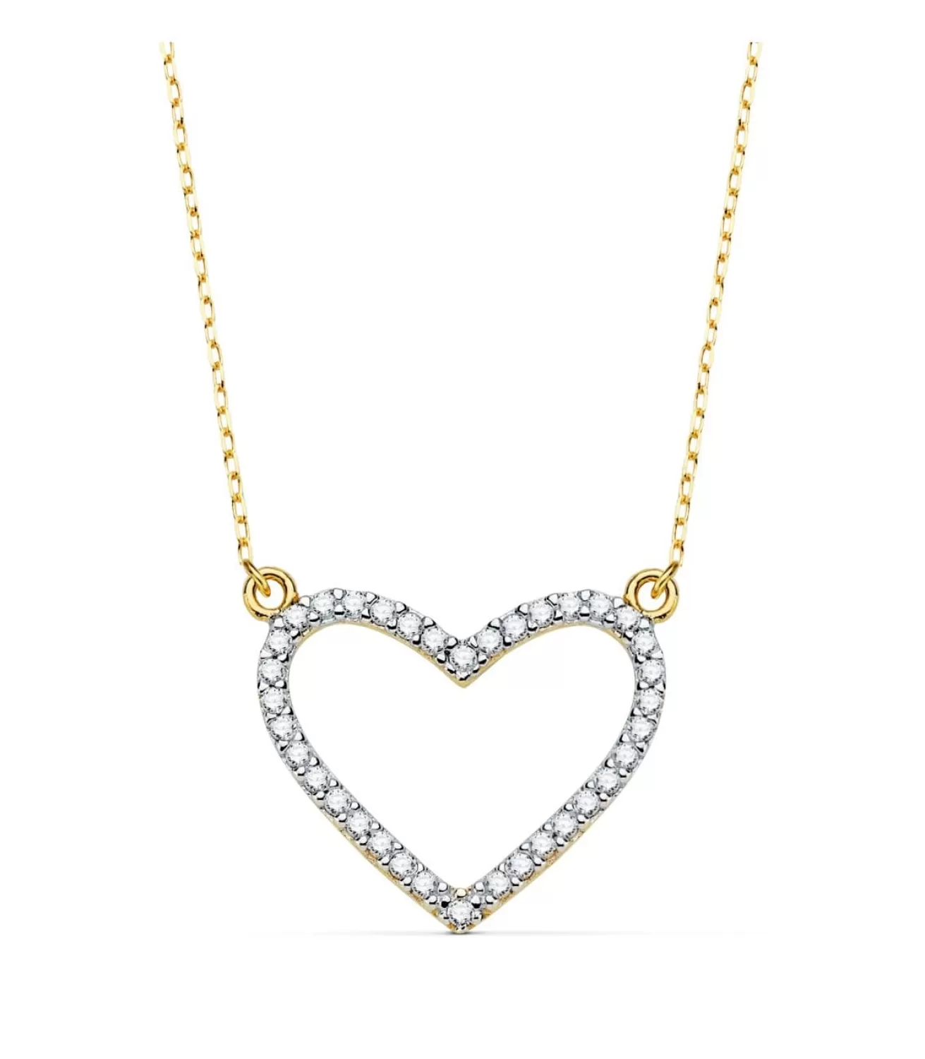 Gargantilla Spark Heart Oro Bicolor 18K 43 + 2Cm<Alda Joyeros Best Sale