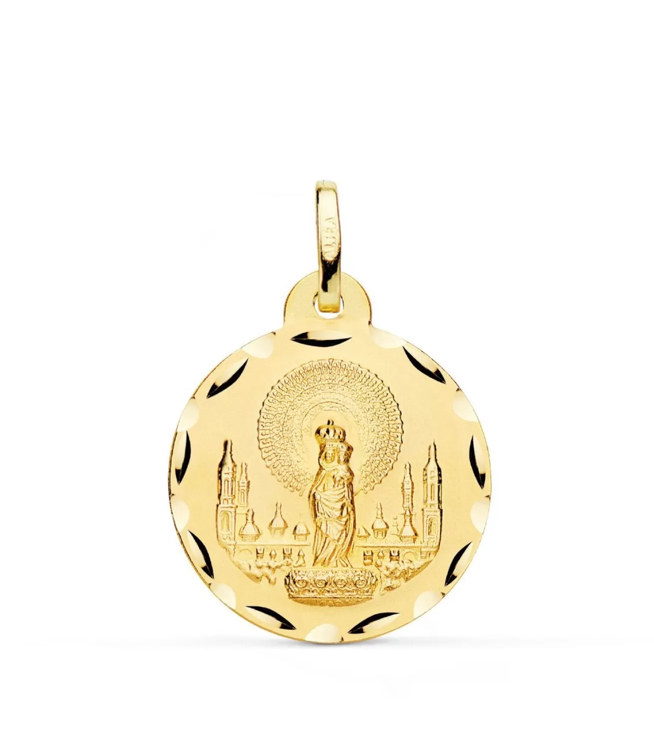 Medalla Virgen Del Pilar 18 Ktes 22Mm Tallada<Alda Joyeros Discount
