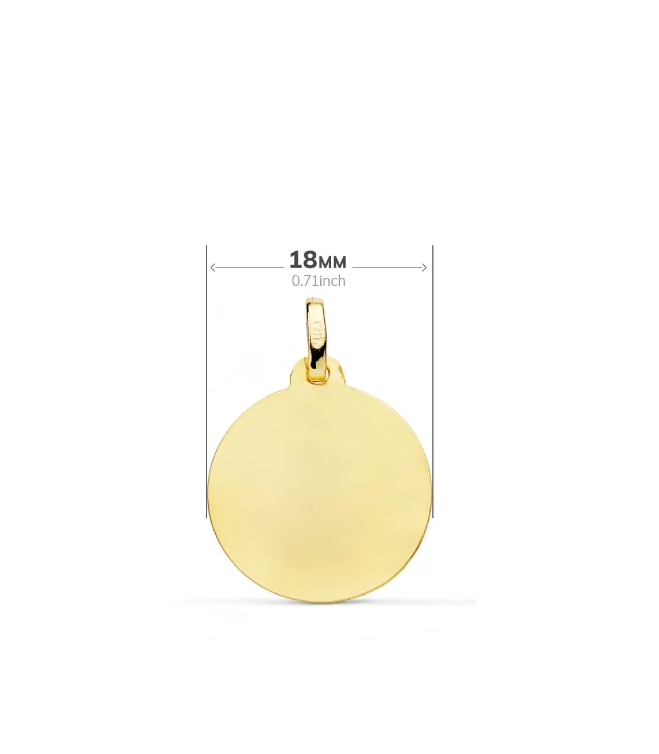 Medalla Virgen Del Rocio Oro 18K Tallada 18Mm<Alda Joyeros Store