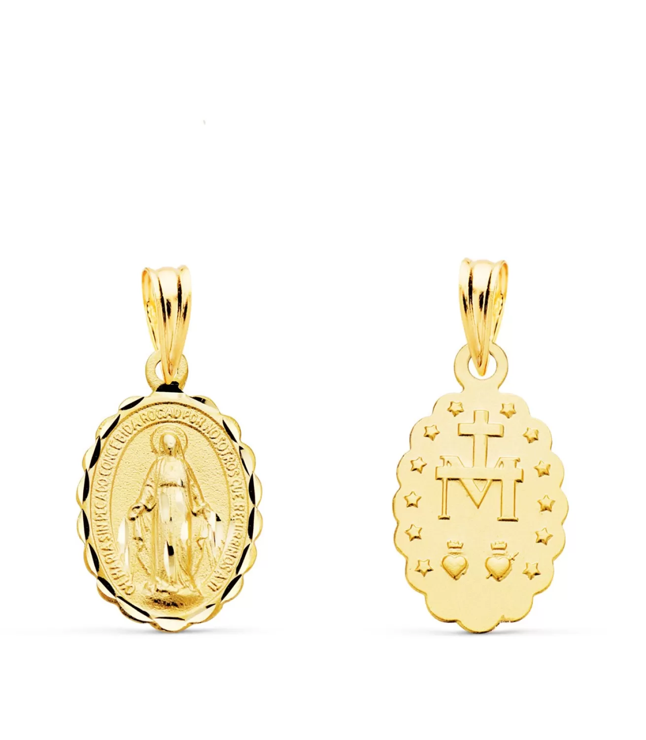 Medalla Virgen Milagrosa Oro 18 K 15 Mm Tallada<Alda Joyeros Clearance