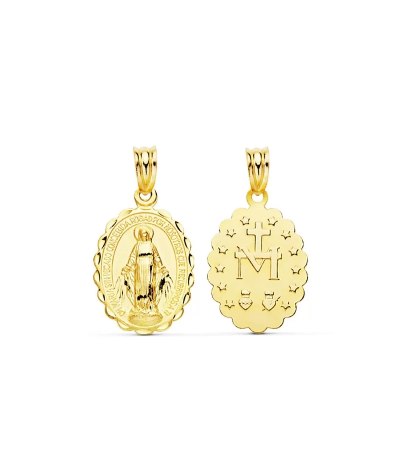Medalla Virgen Milagrosa Oro 18K 21Mm Tallada<Alda Joyeros Outlet