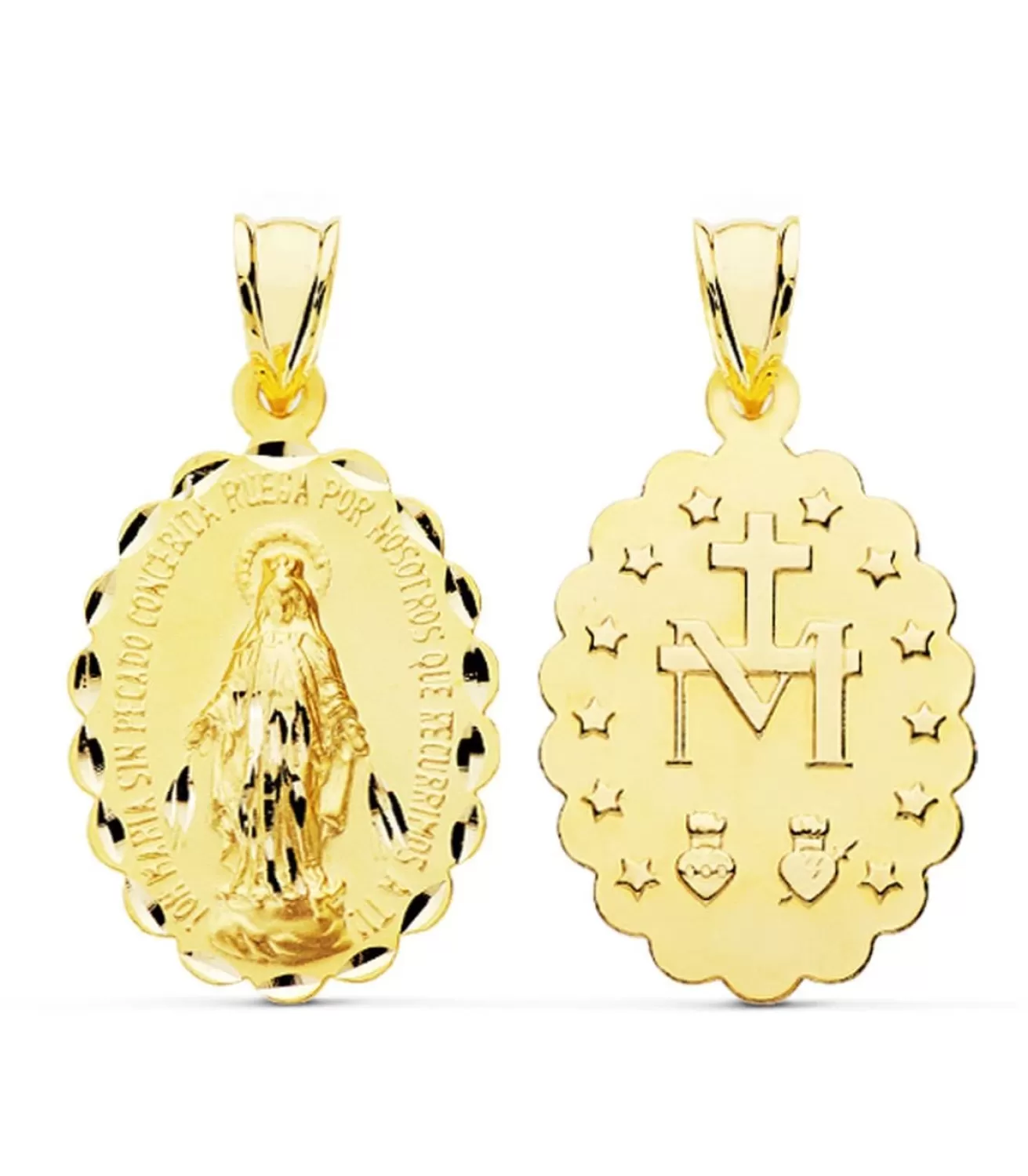 Medalla Virgen Milagrosa Oro 18K 25Mm Tallada<Alda Joyeros Sale