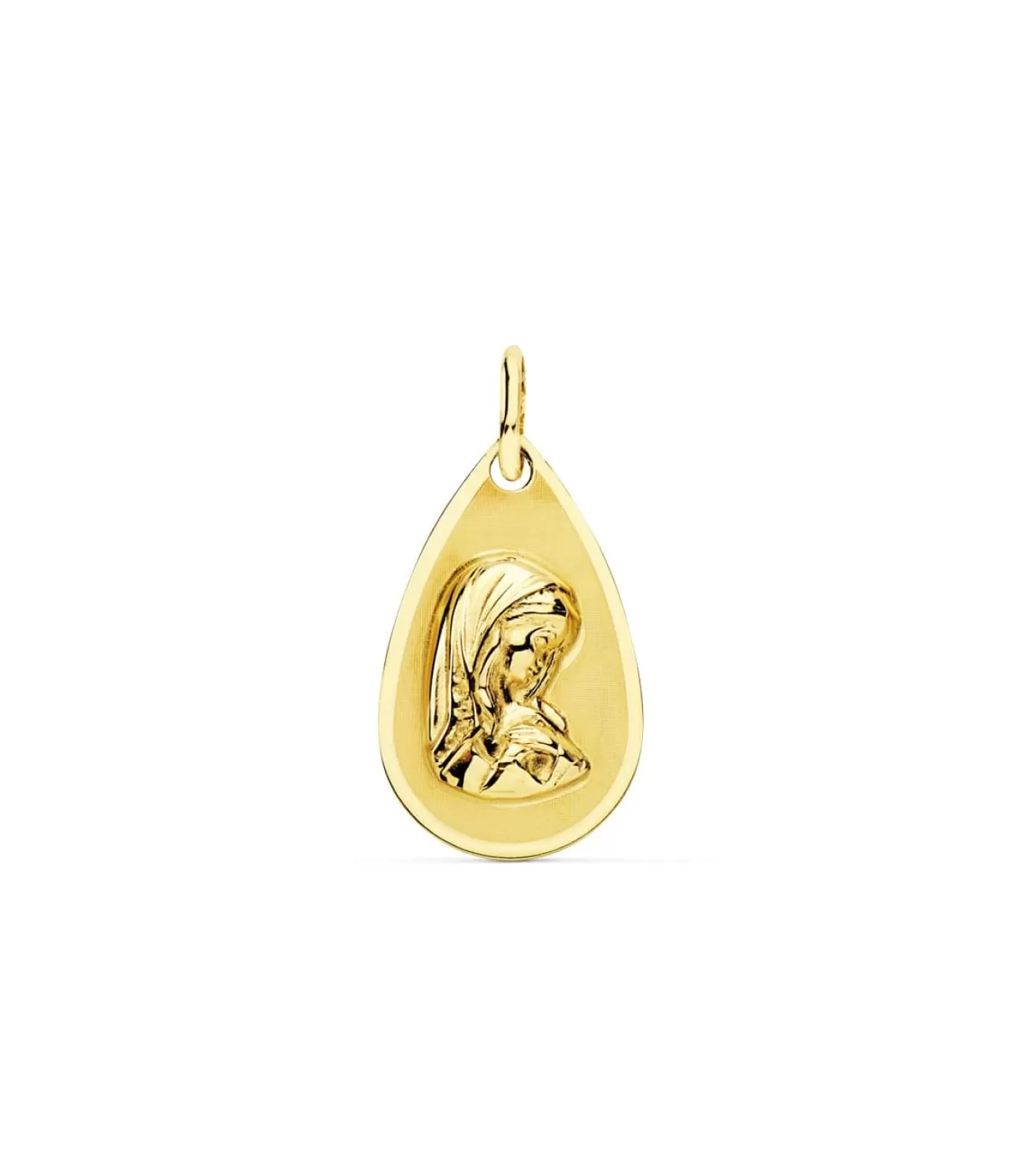 Medalla Virgen Niña Lagrima Brillo Oro Amarillo 18 K 19 Mm<Alda Joyeros Discount
