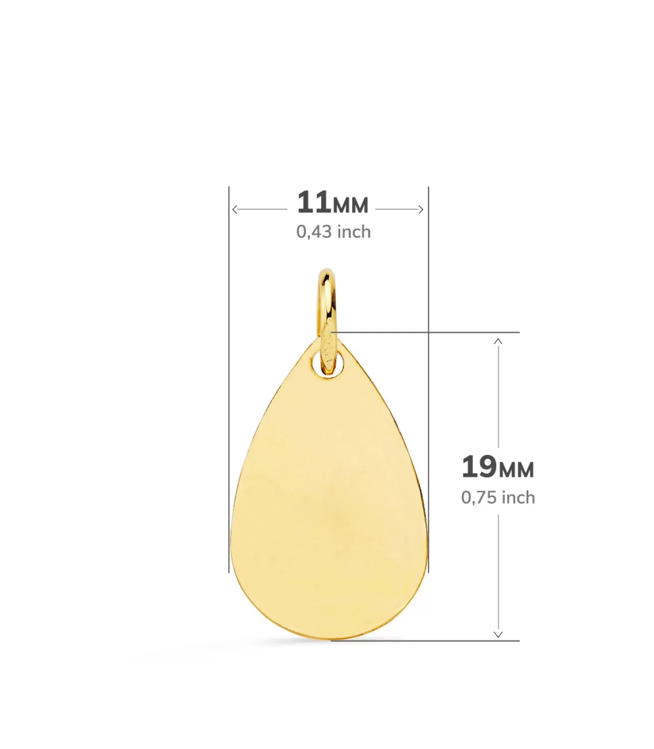 Medalla Virgen Niña Lagrima Brillo Oro Amarillo 18 K 19 Mm<Alda Joyeros Discount