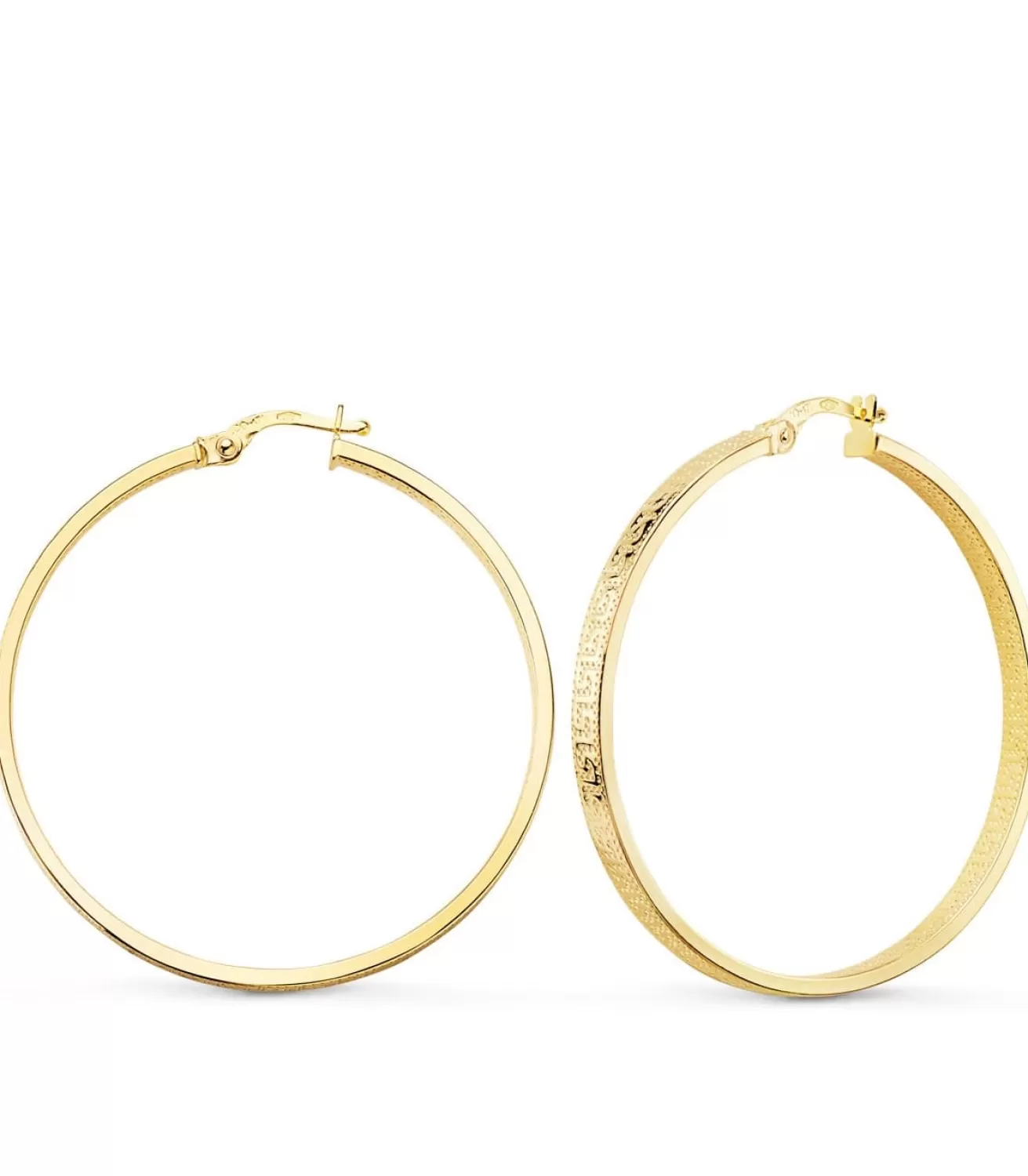 Pendientes Aros Oro 9K 39 Mm Greca<Alda Joyeros Flash Sale