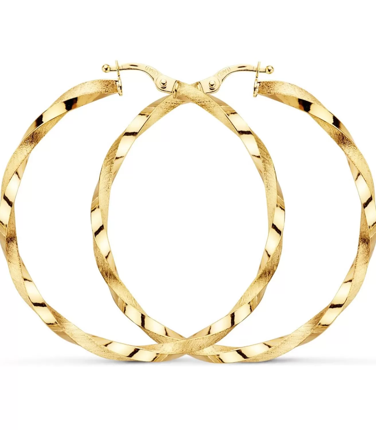 Pendientes Aros Oro 9K 40 Mm Gallonados<Alda Joyeros Store