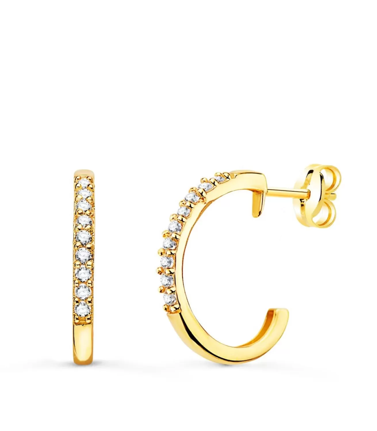 Pendientes Aros Piedras Oro Amarillo 18K<Alda Joyeros Cheap