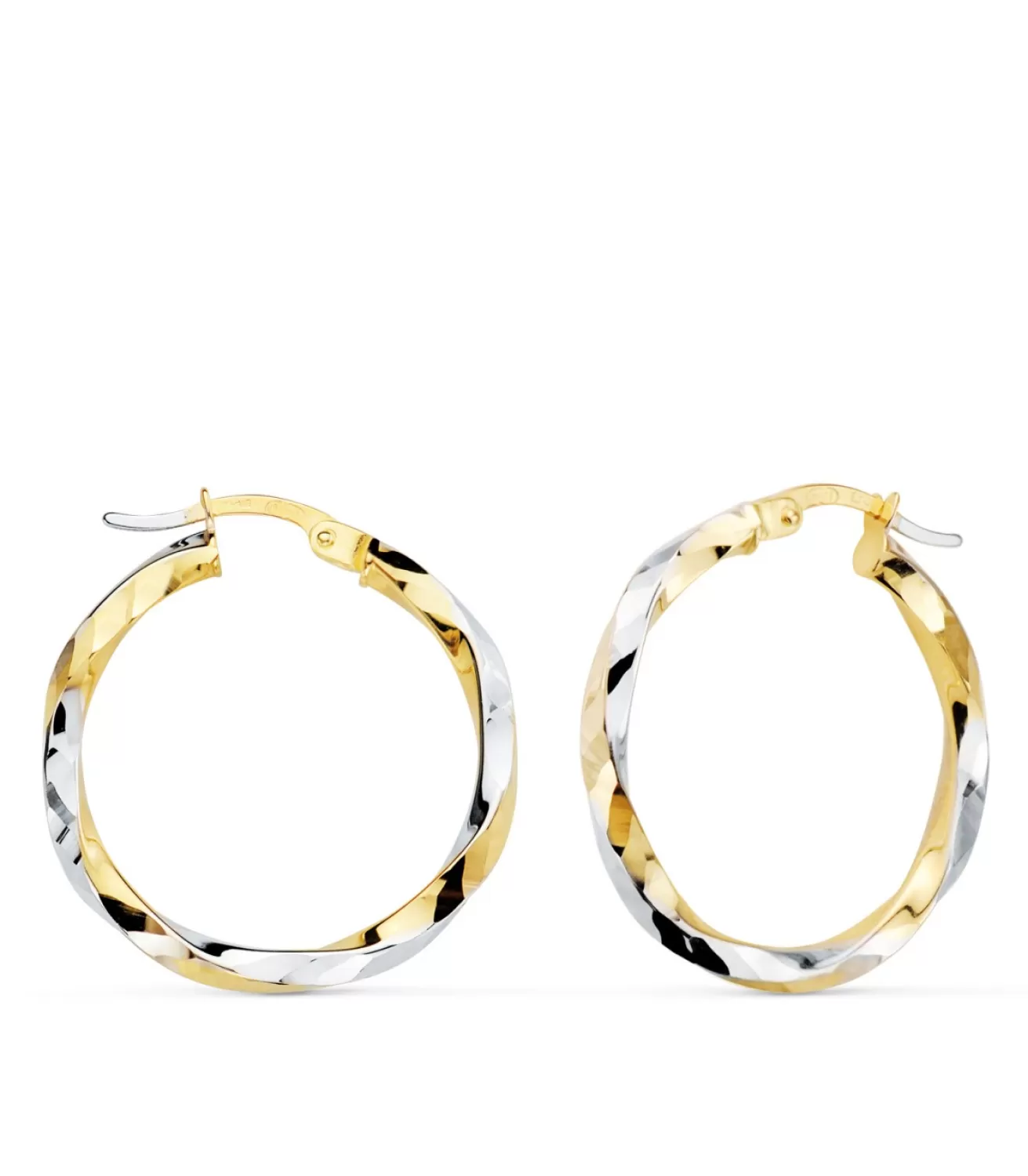 Pendientes Aros Trenzados Oval Oro 18K 20Mm<Alda Joyeros Store