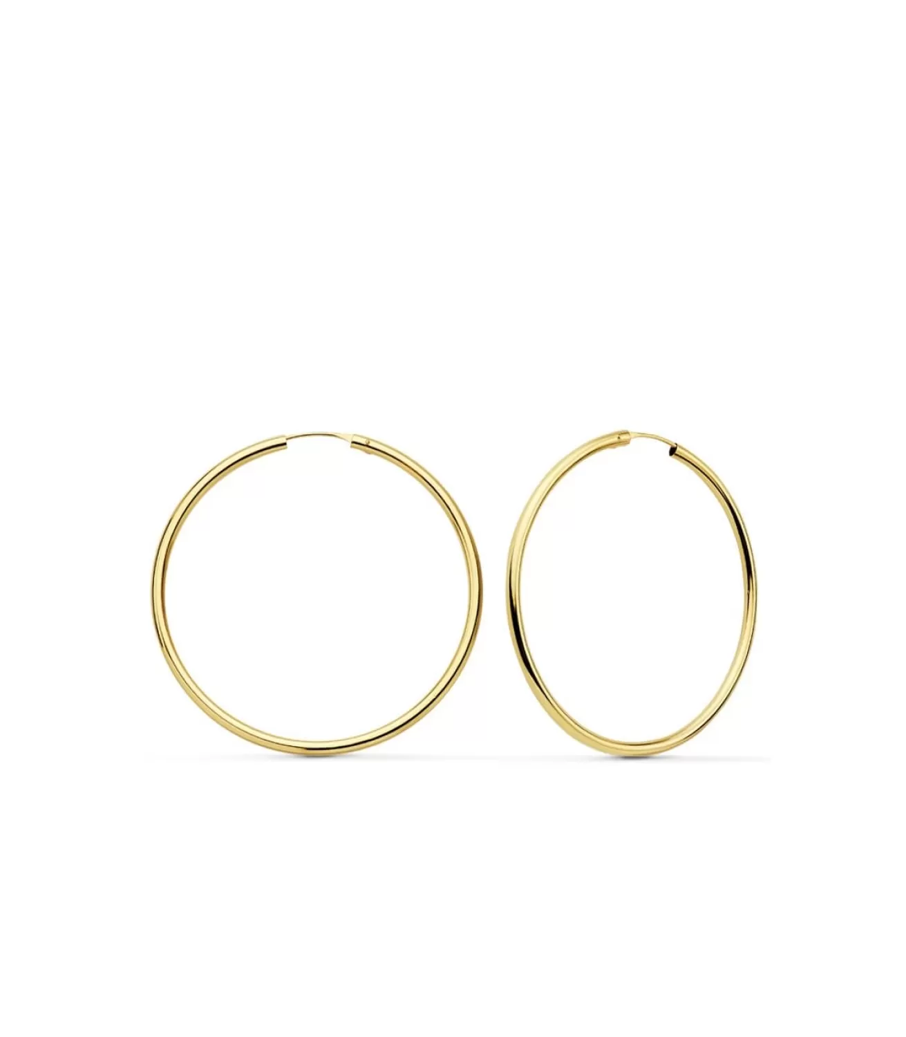 Pendientes Aros Tubo Oro Amarillo 18 Kilates 43 Mm<Alda Joyeros Clearance
