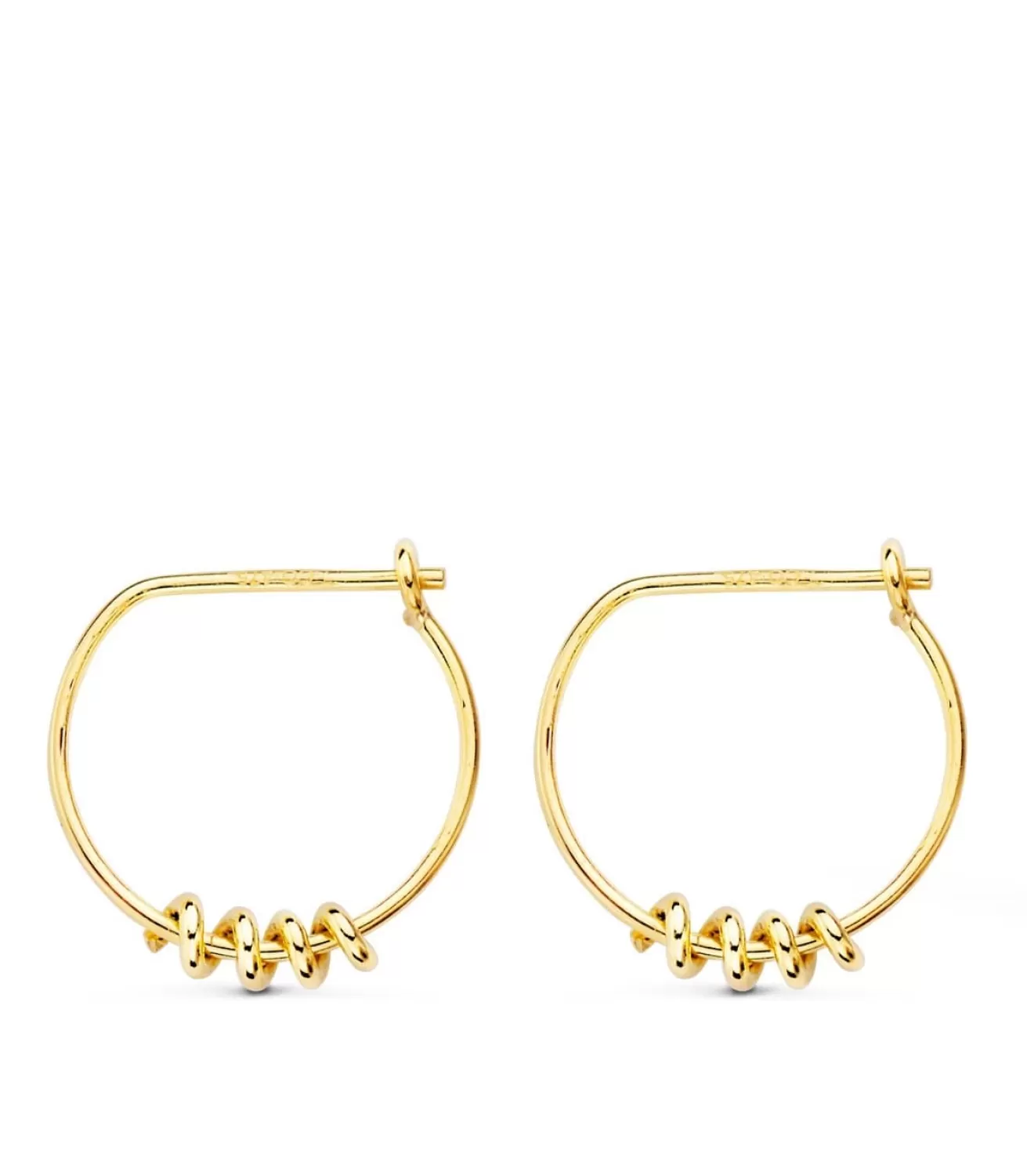 Pendientes Aros Twist Oro Amarillo 18K<Alda Joyeros Shop
