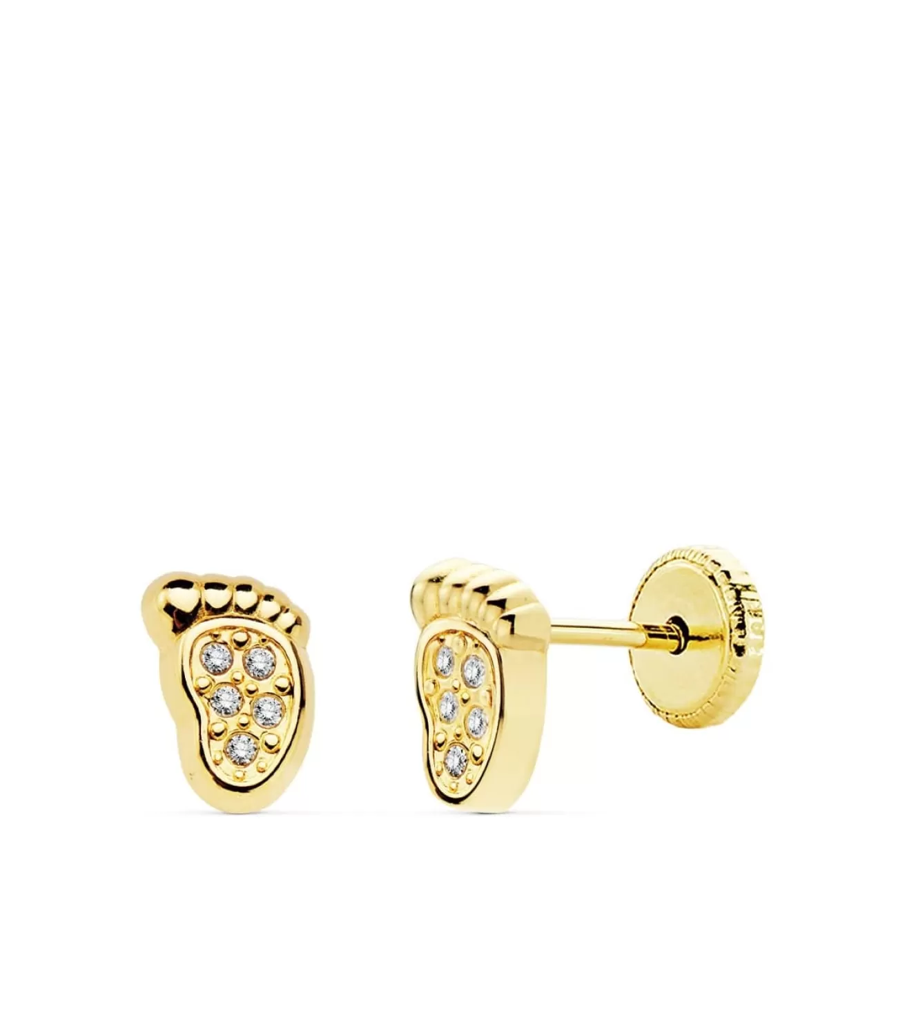 Pendientes Bebé Pies Circonitas Oro 18 K 6,5 Mm<Alda Joyeros Outlet