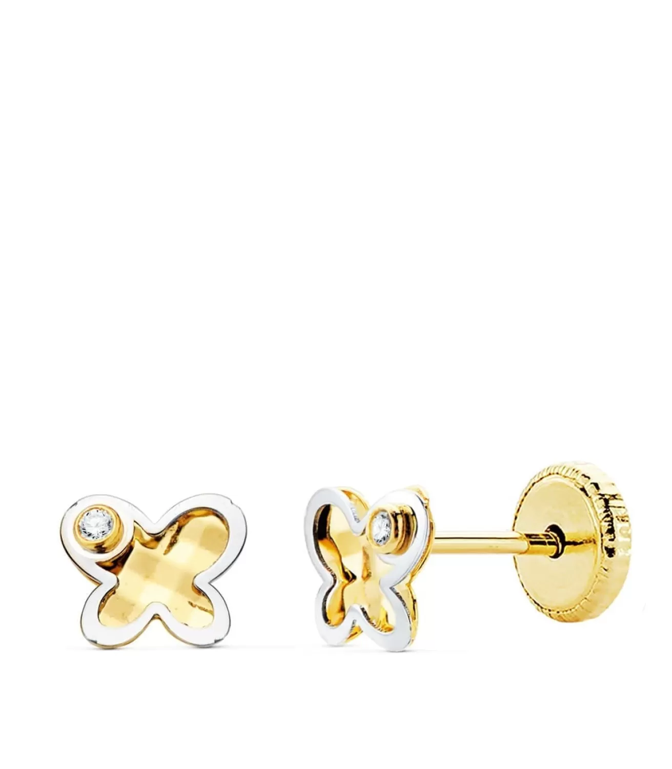 Pendientes Bebé Ragna Oro Bicolor 18K Mariposa 5Mm<Alda Joyeros Store