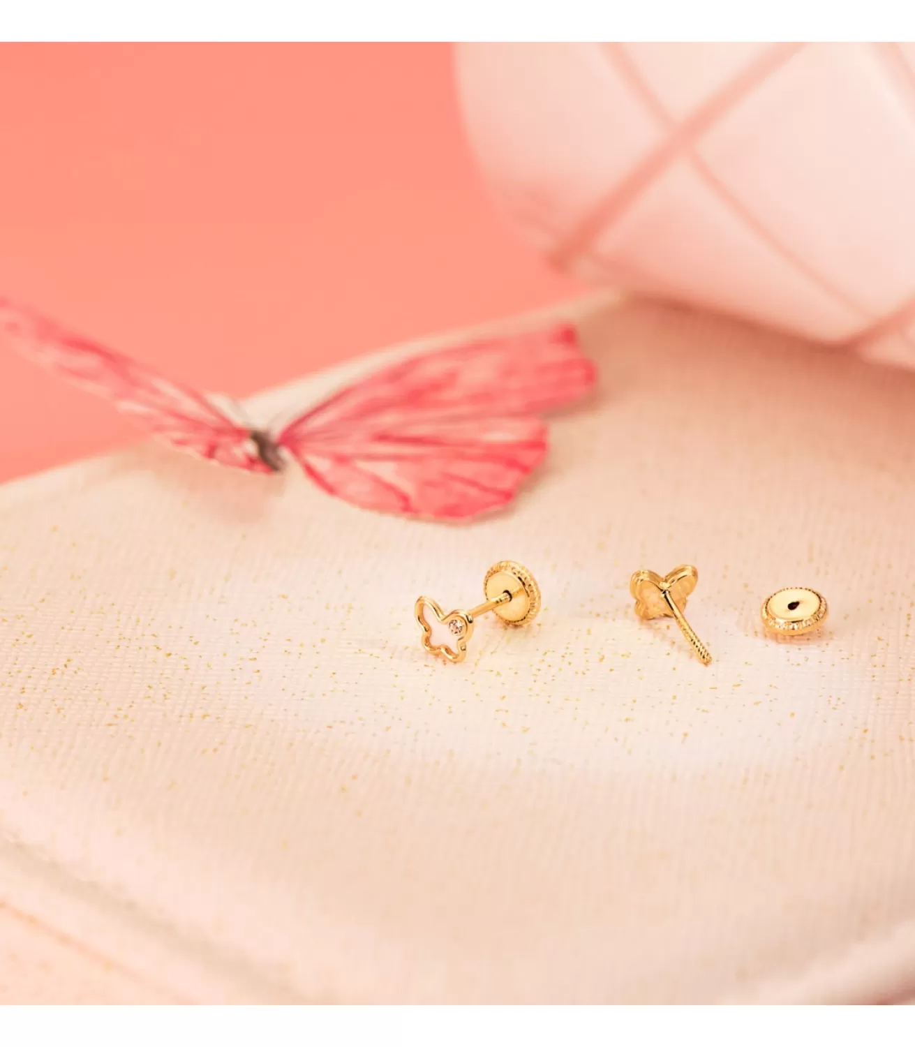 Pendientes De Bebé Adriana Oro Amarillo 18K Mariposas Nacar 5Mm<Alda Joyeros Store