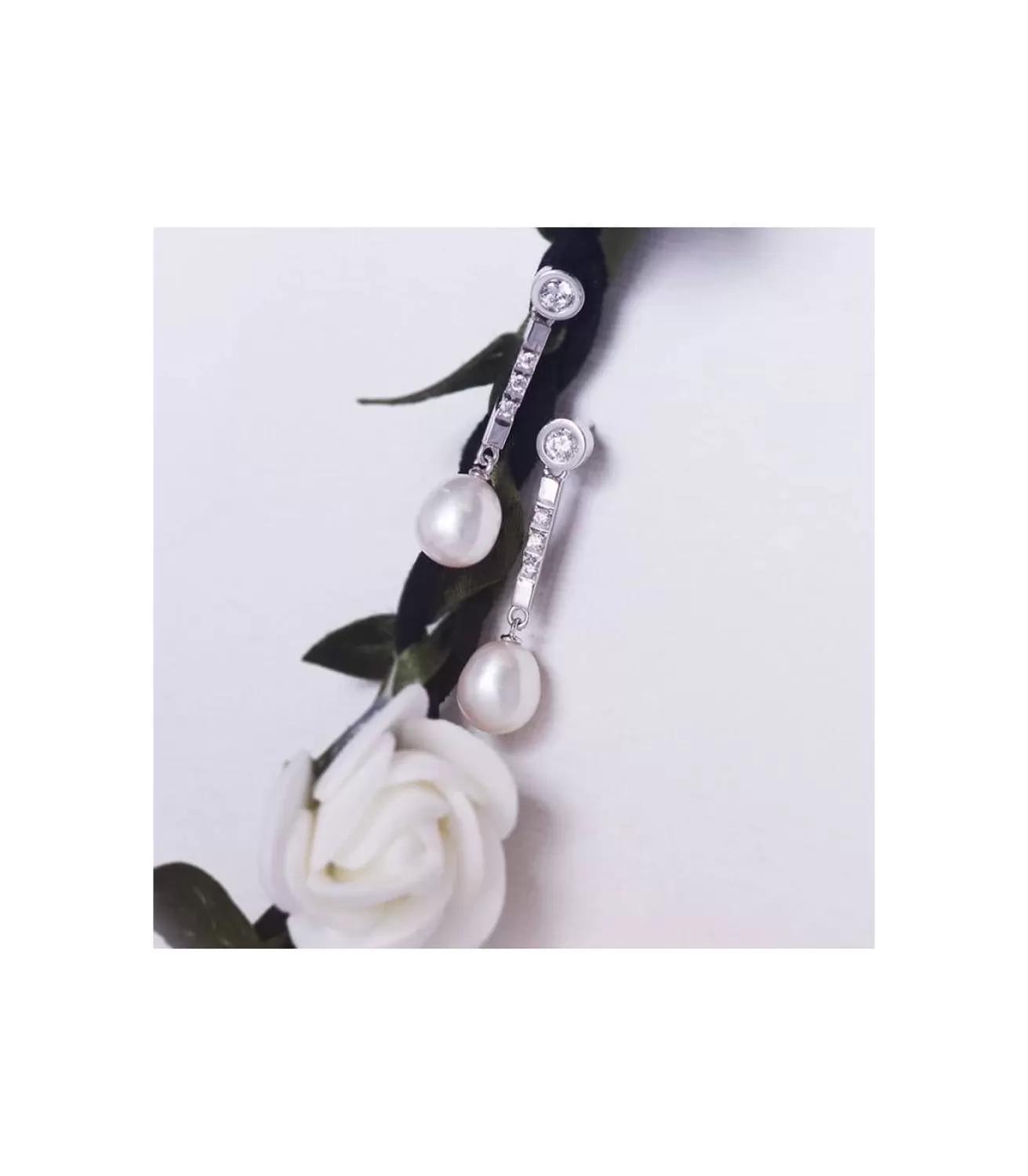 Pendientes Largos Lille Perlas Cultivadas Oro Blanco 18 K 7 Mm<Alda Joyeros Fashion