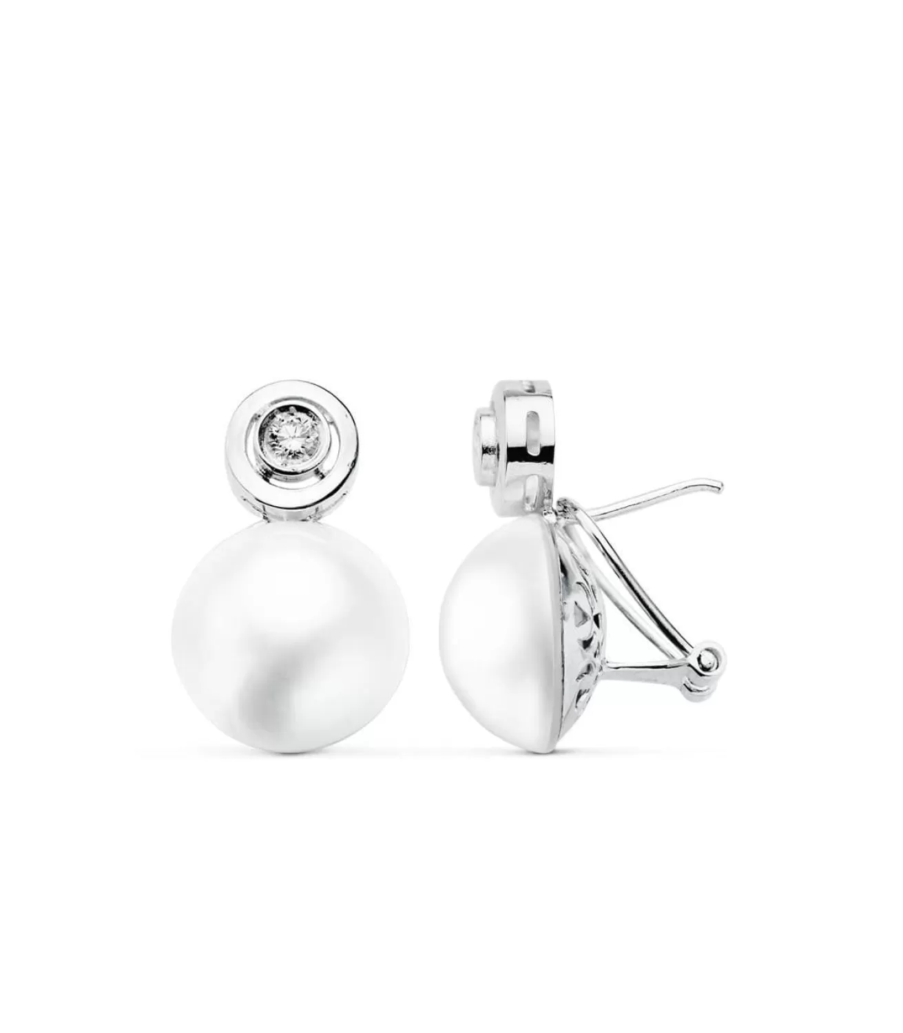 Pendientes Madame De Maintenon Oro Blanco 18K Perla Japonesa<Alda Joyeros Cheap
