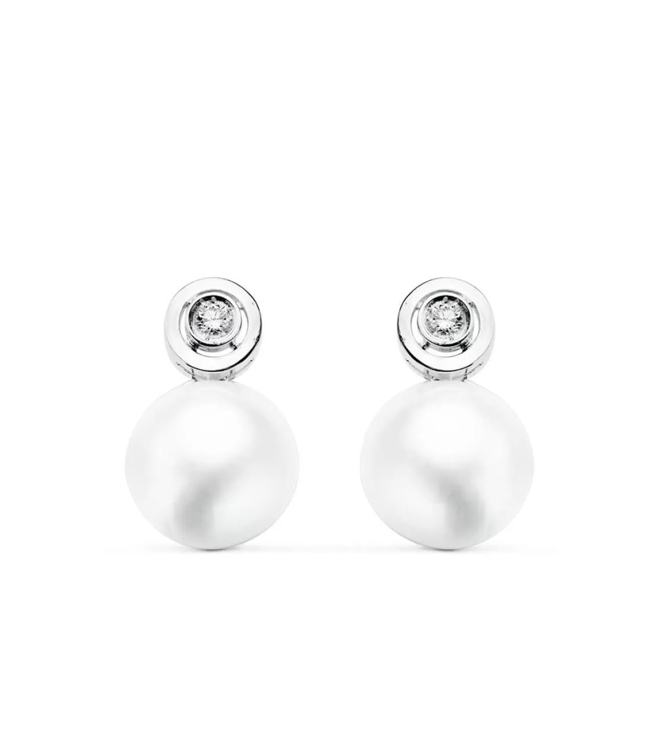 Pendientes Madame De Maintenon Oro Blanco 18K Perla Japonesa<Alda Joyeros Cheap