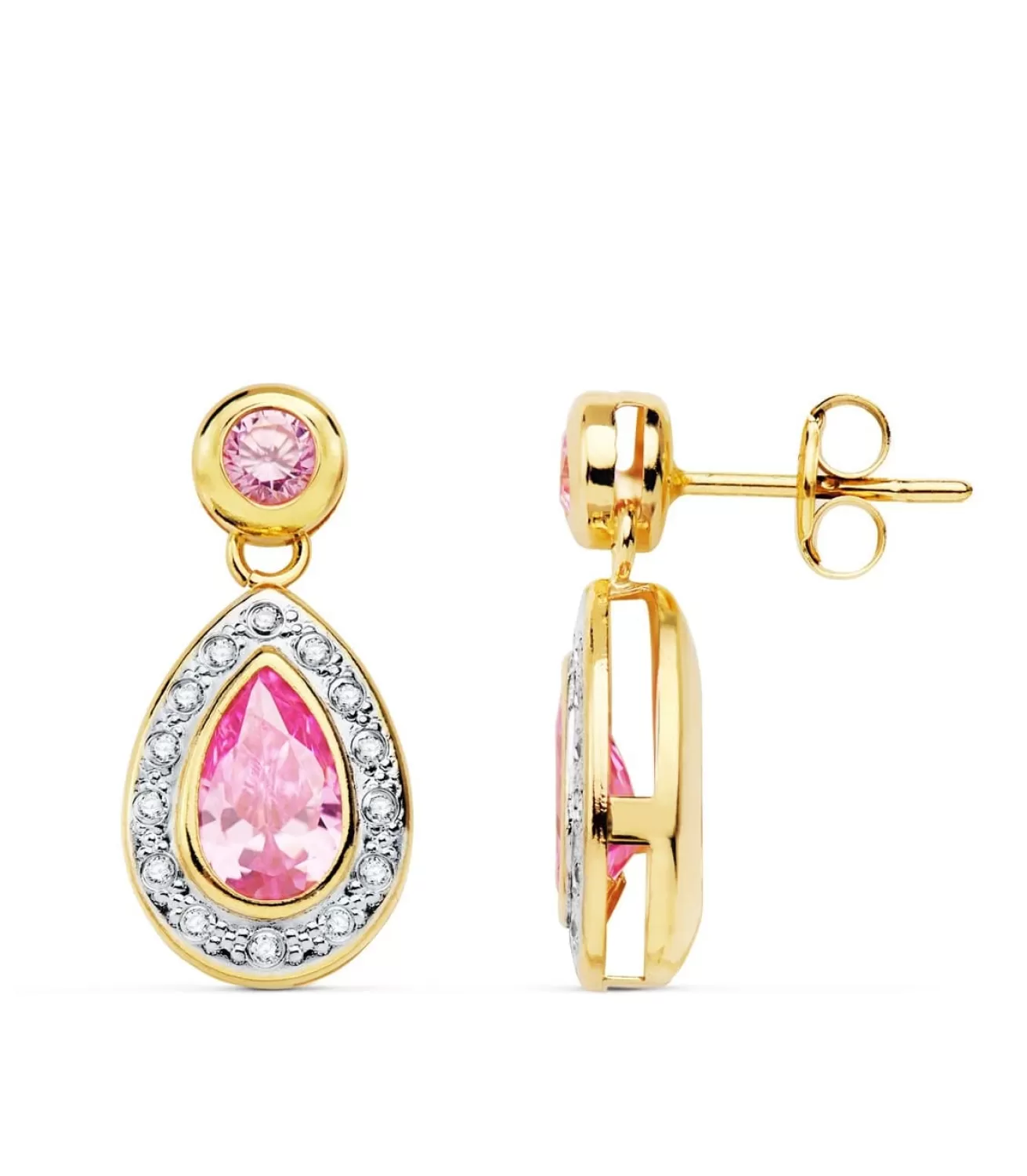 Pendientes Nebraska Oro Bicolor 18K Rosa 18Mm<Alda Joyeros Fashion