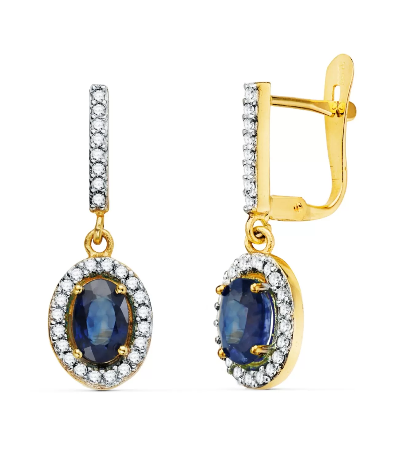 Pendientes Talya Oro Bicolor 18K Zafiro<Alda Joyeros Shop
