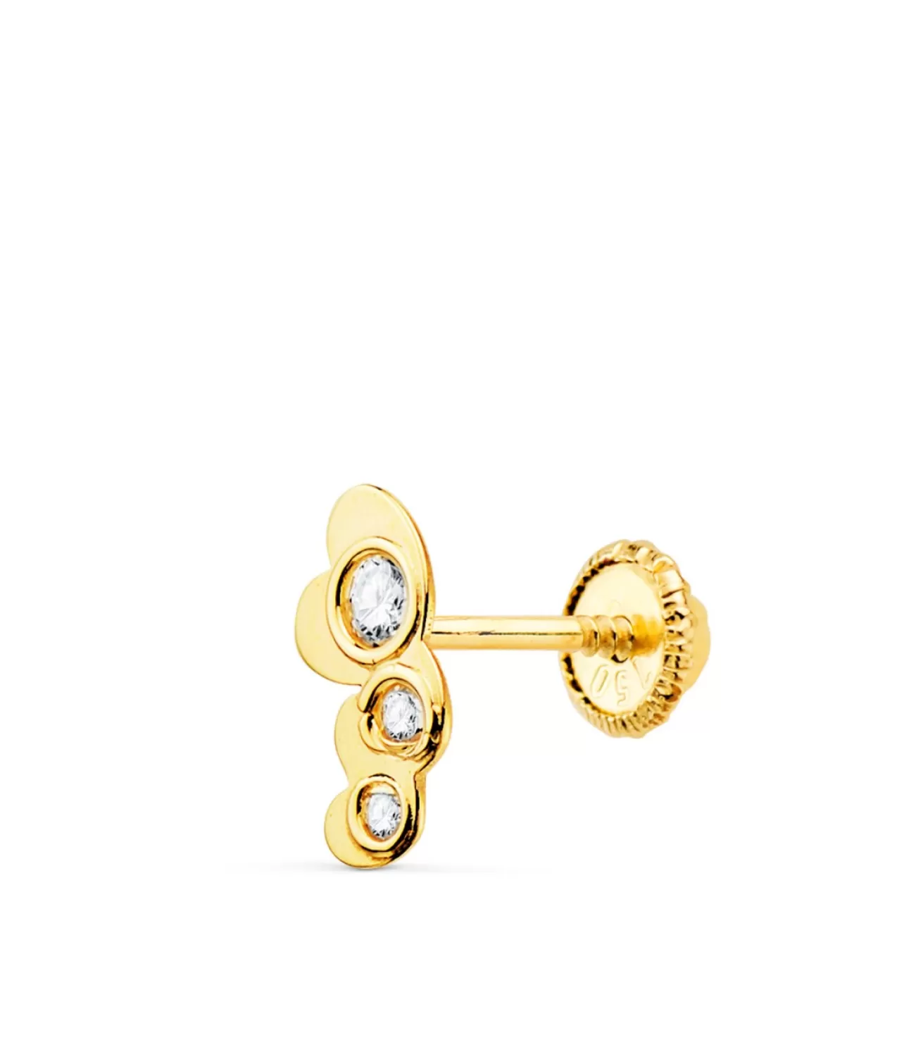 Piercing Oreja Oro Amarillo 18K Corazones<Alda Joyeros Online