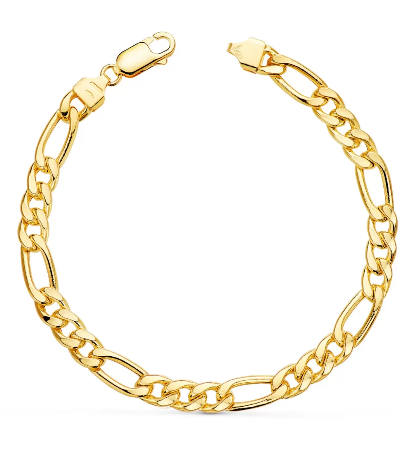 Pulsera Figaro Oro 18 K 21 Cm 6.5 Mm<Alda Joyeros Online