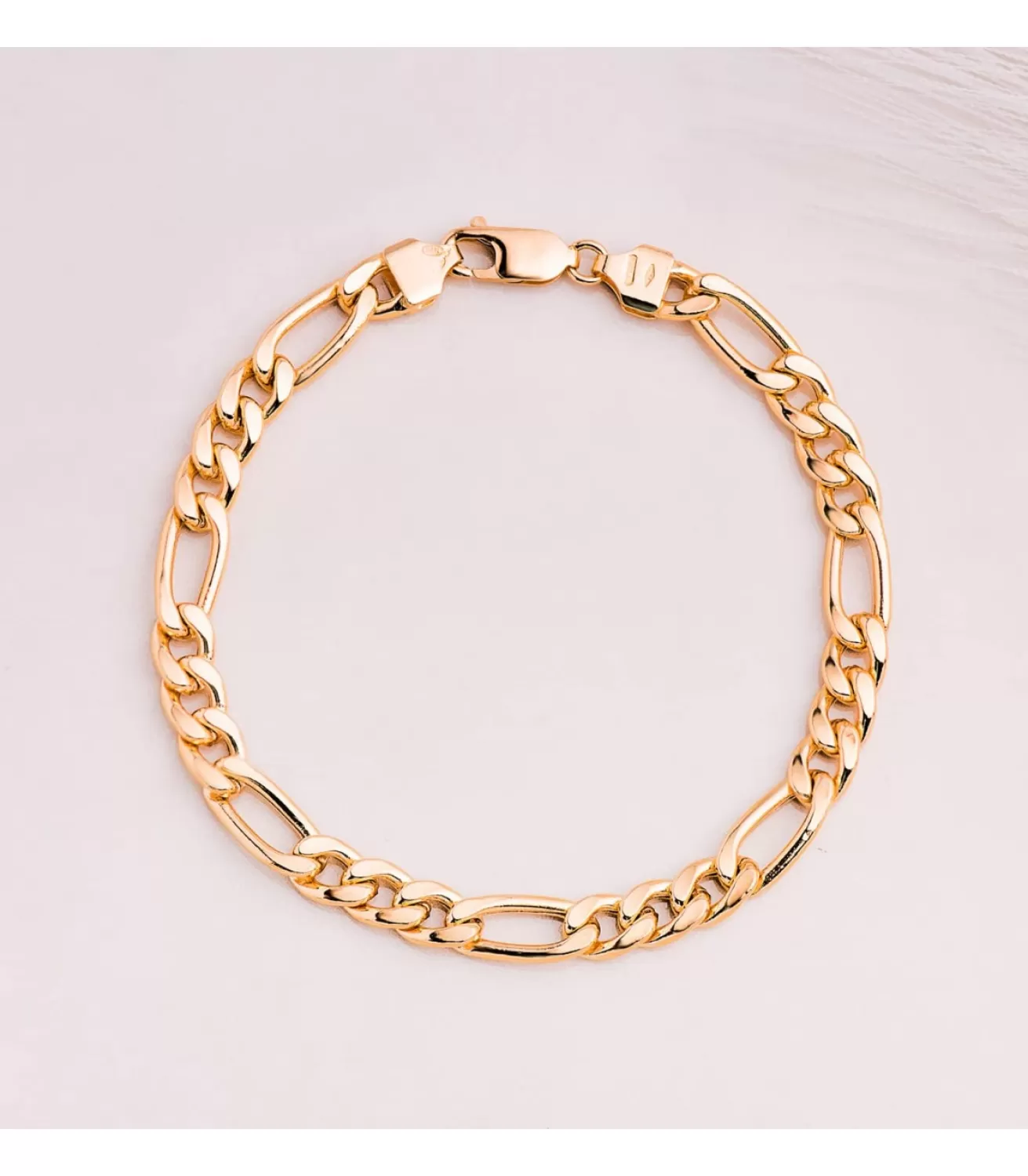 Pulsera Figaro Oro 18 K 21 Cm 6.5 Mm<Alda Joyeros Online