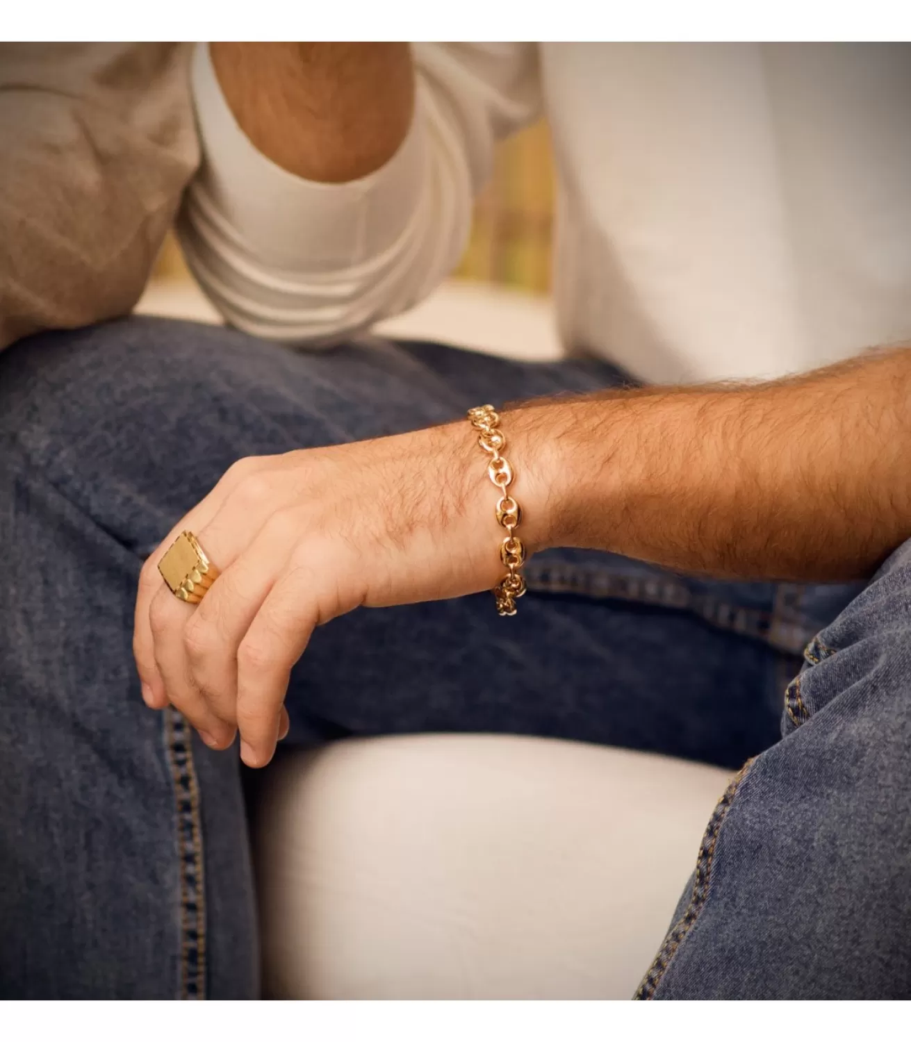 Pulsera Grano De Cafe Oro 18K 10Mm 20.5 Cm<Alda Joyeros Hot