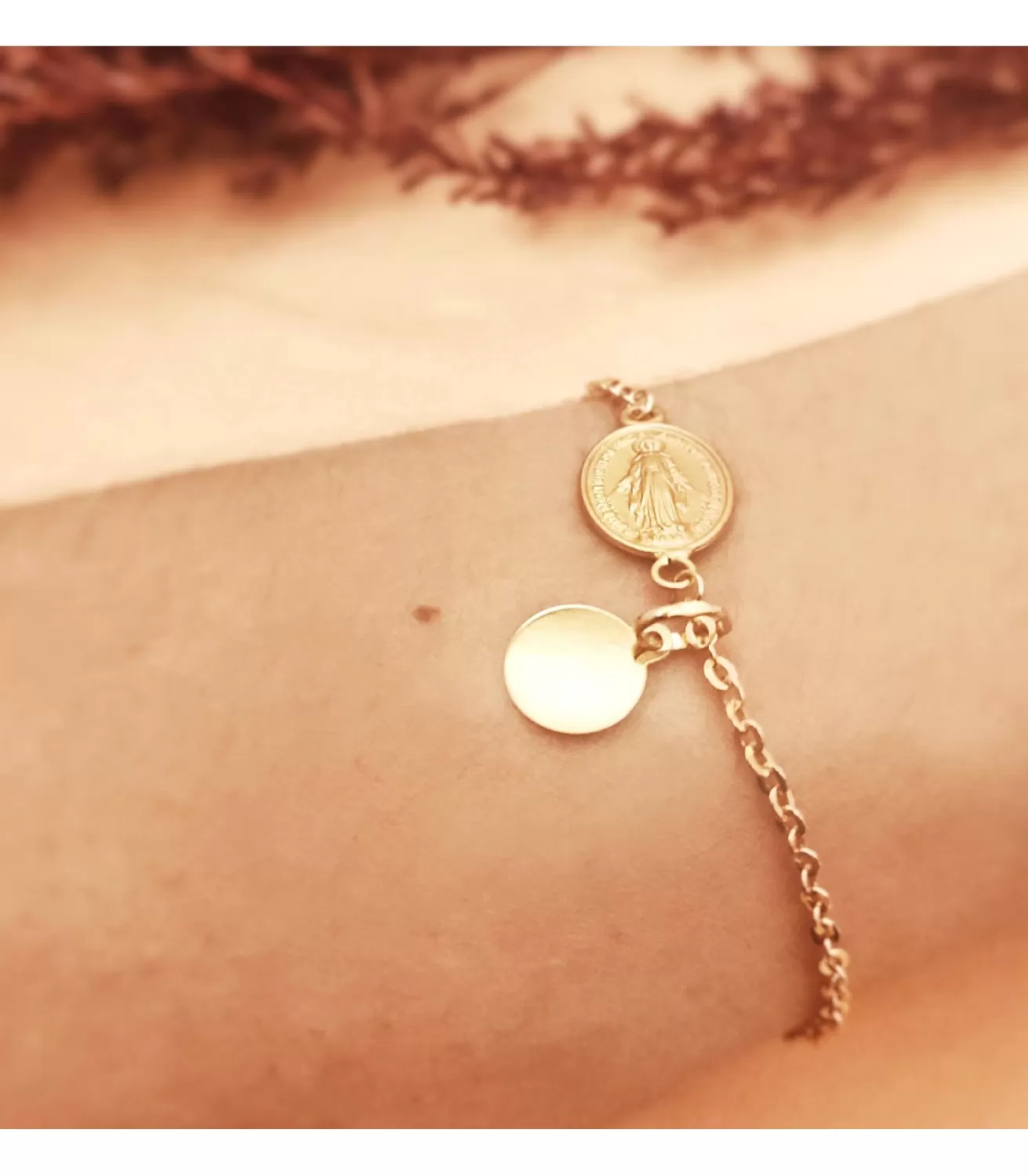 Pulsera Medalla Milagrosa Oro 18K 19Cm<Alda Joyeros Online