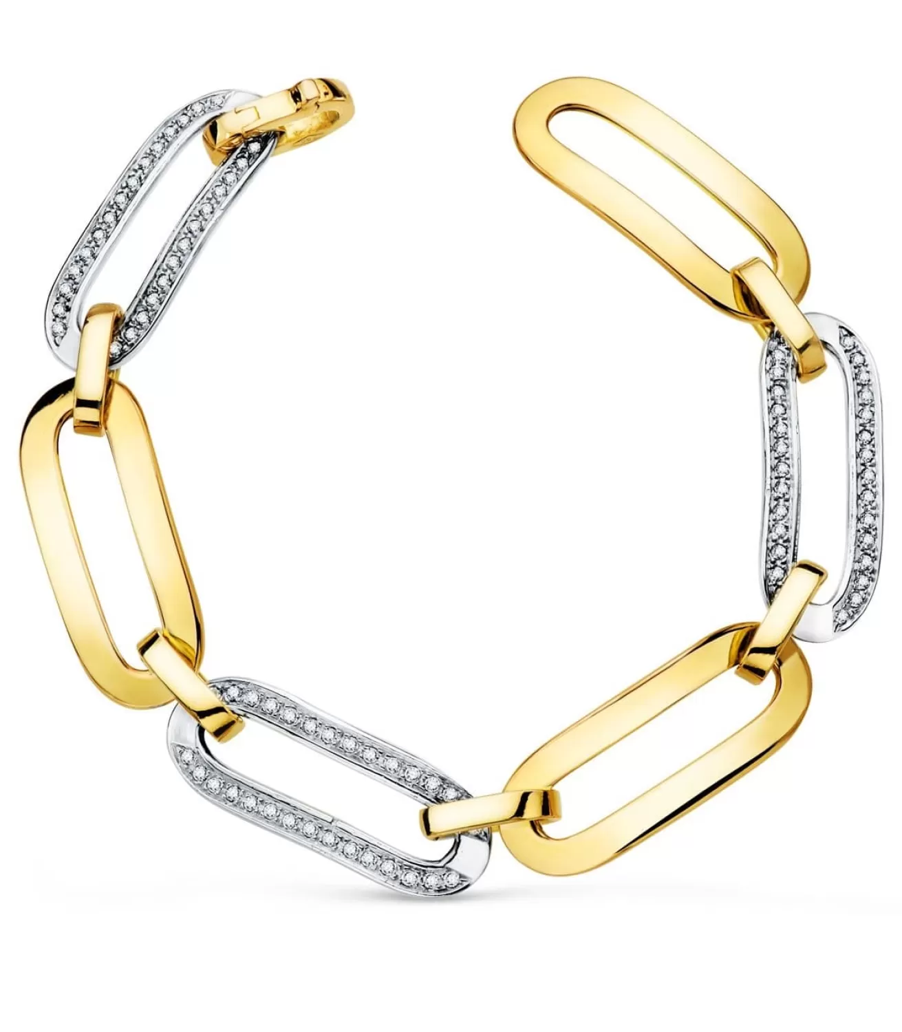 Pulsera Mujer Oro Bicolor 18K Chain<Alda Joyeros Cheap