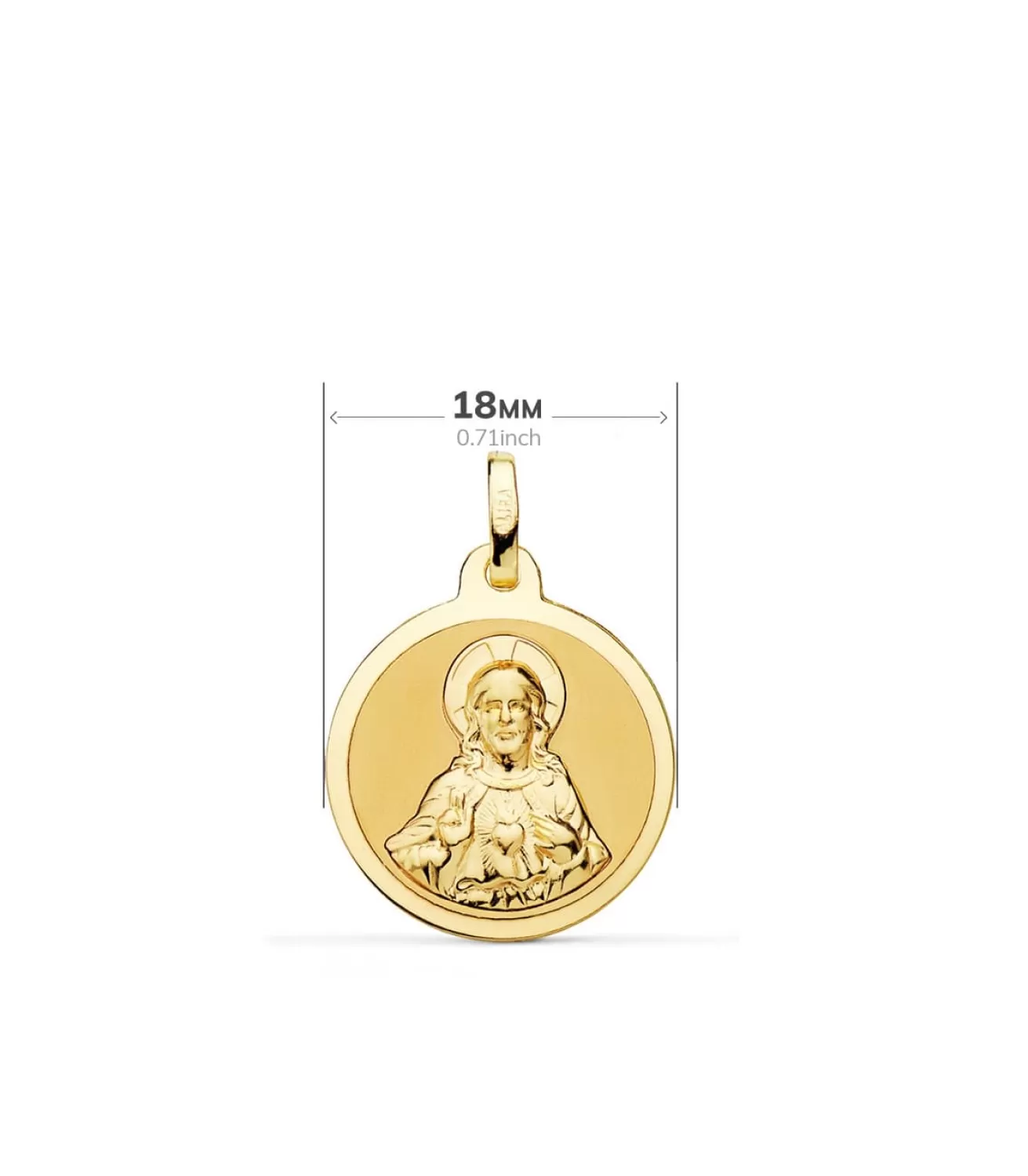 V. Carmen Y C. Jesus Oro 18K Escapulario Brillo 18Mm<Alda Joyeros Fashion