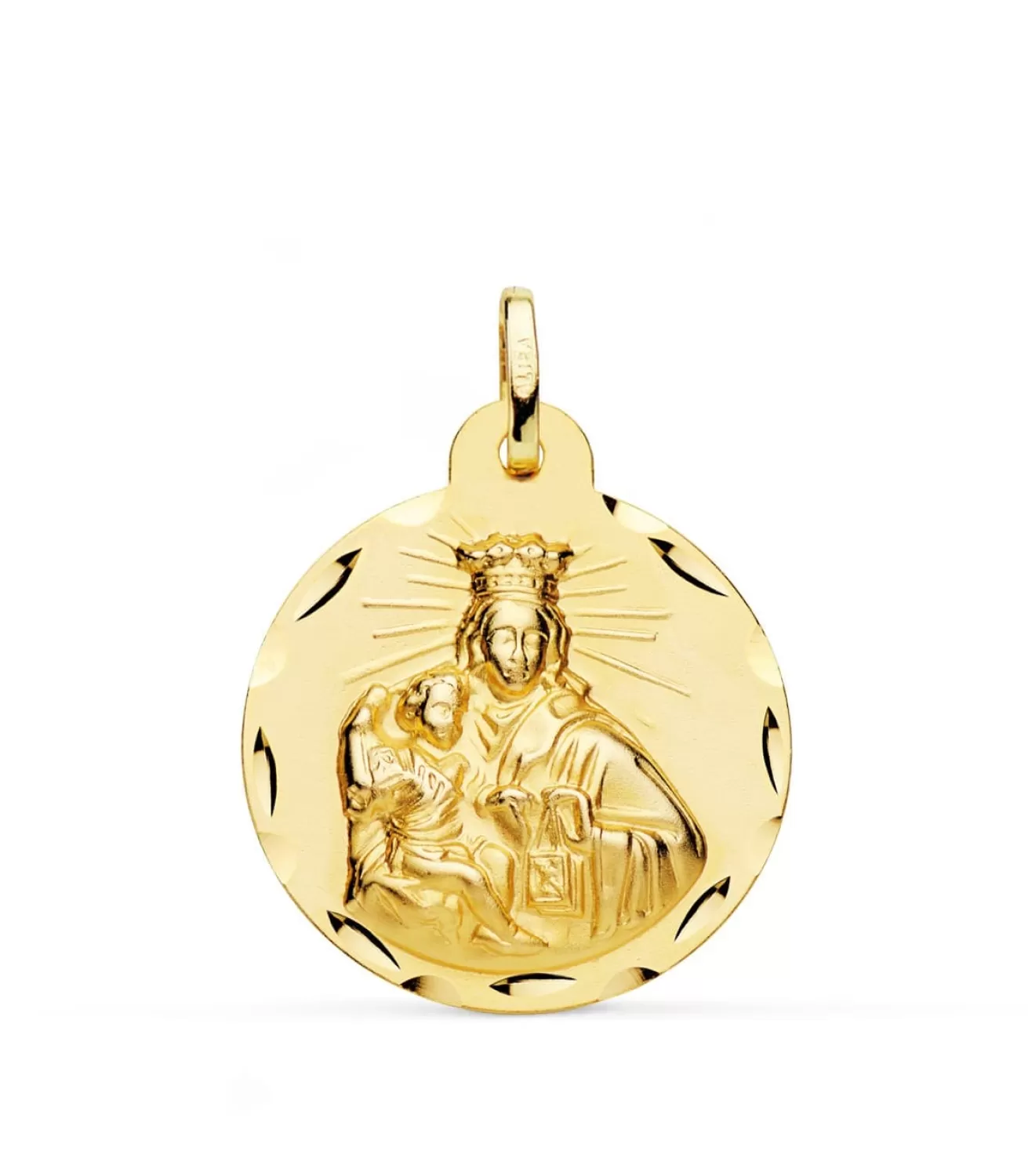 V. Carmen Y C. Jesus Oro 18K Escapulario Tallado 24Mm<Alda Joyeros Online